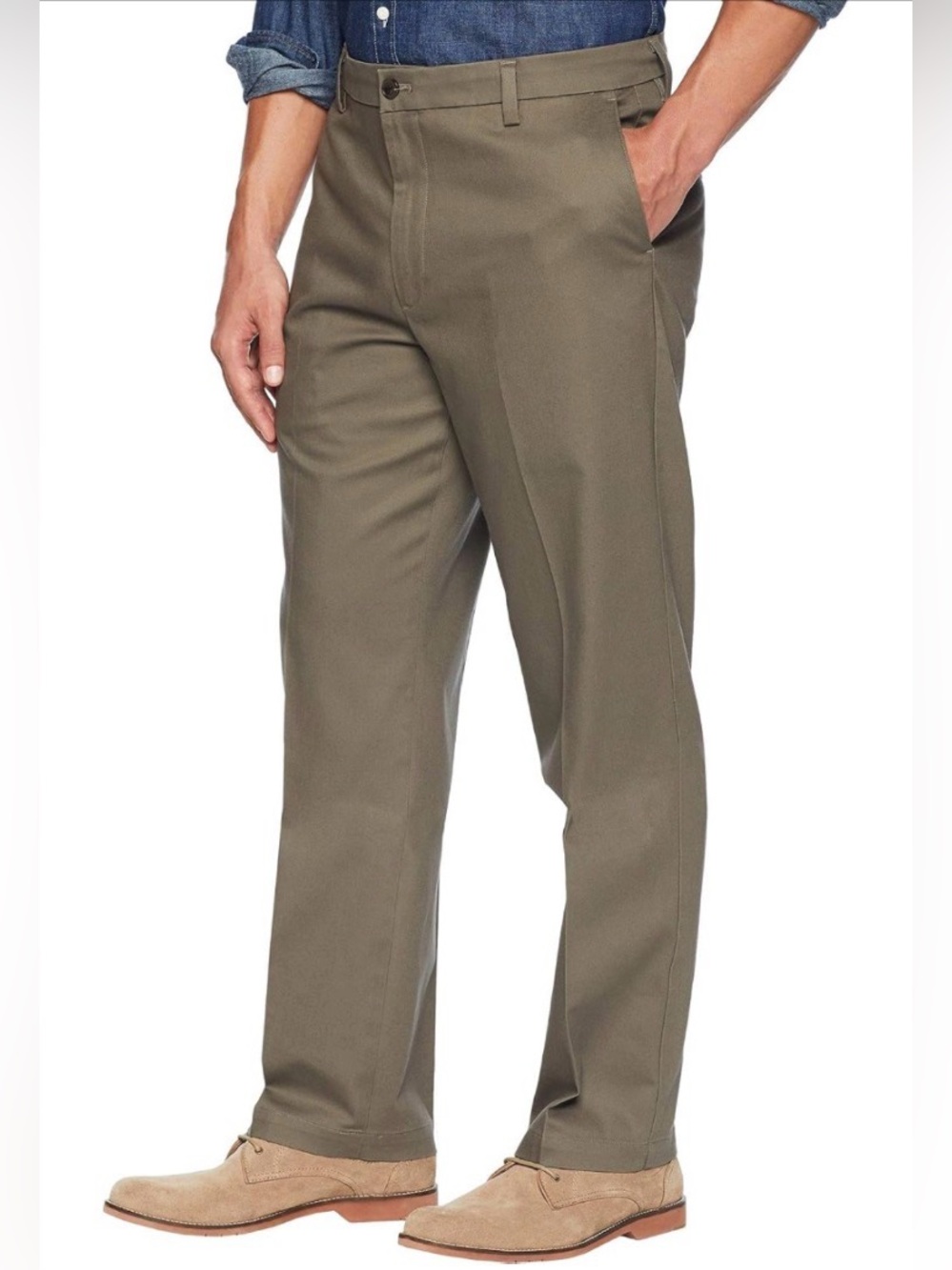 Dockers Mens 42x32 Signature Khaki Classic Fit Lux Cotton Stretch Pants Taupe